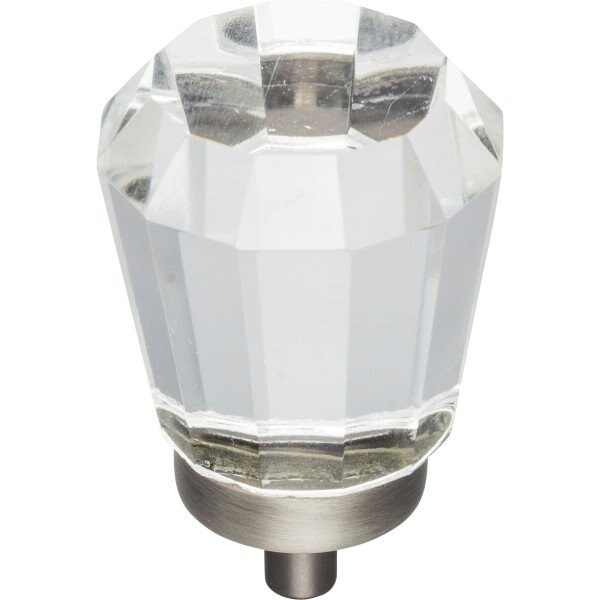 Jeffrey Alexander 1-1/4" Overall Length Brushed Pewter Faceted Glass Harlow Cabinet Knob G150L-BNBDL - main